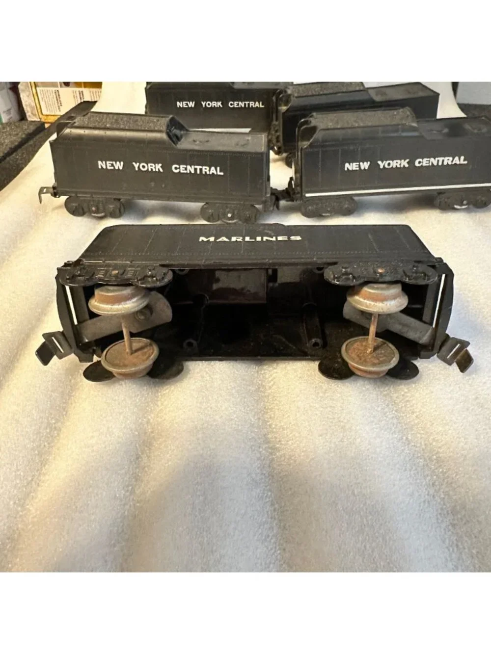 Lot of five Vintage Marx Toy Plastic Tenders New York Central Marlines